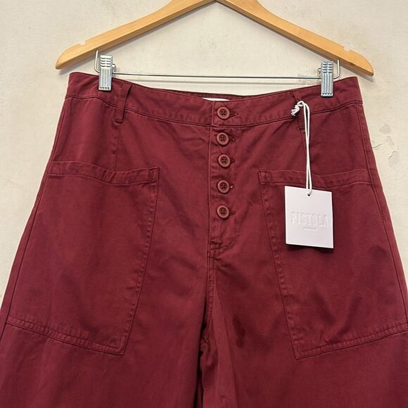 Pistola merlot colored button fly pocketed pants Size 30 New - Picture 3 of 11